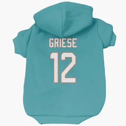 Miami Dolphins Bob Griese Aqua Pet Hoodie for Dog & Cat