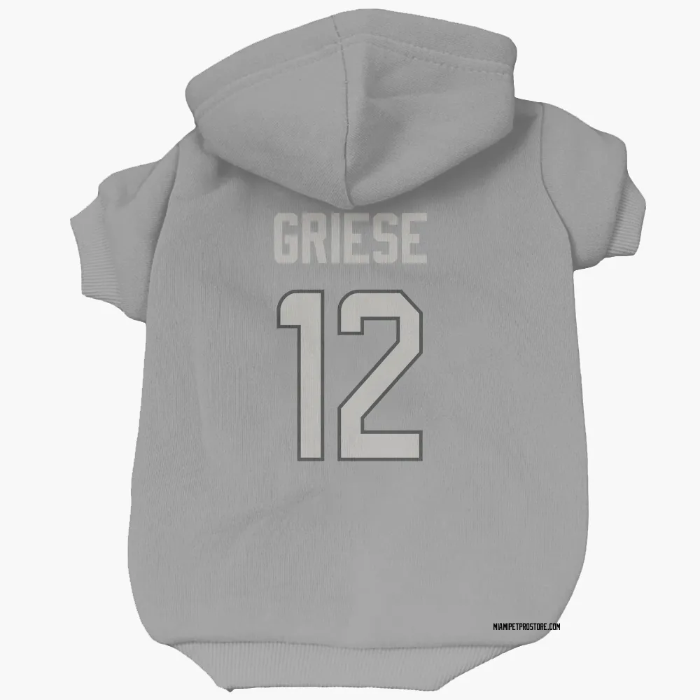 Miami Dolphins Bob Griese Charcoal Pet Hoodie for Dog & Cat