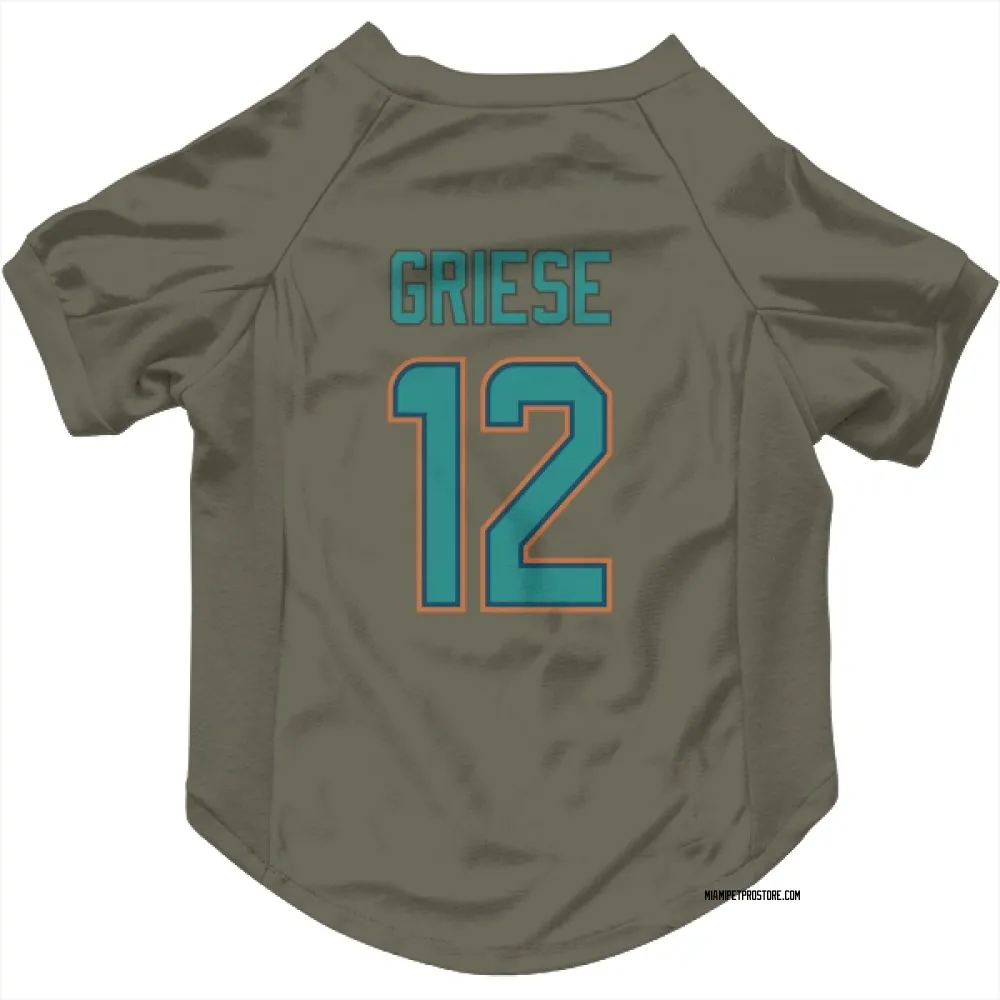 Miami Dolphins Bob Griese Olive Pet Jersey for Dog & Cat