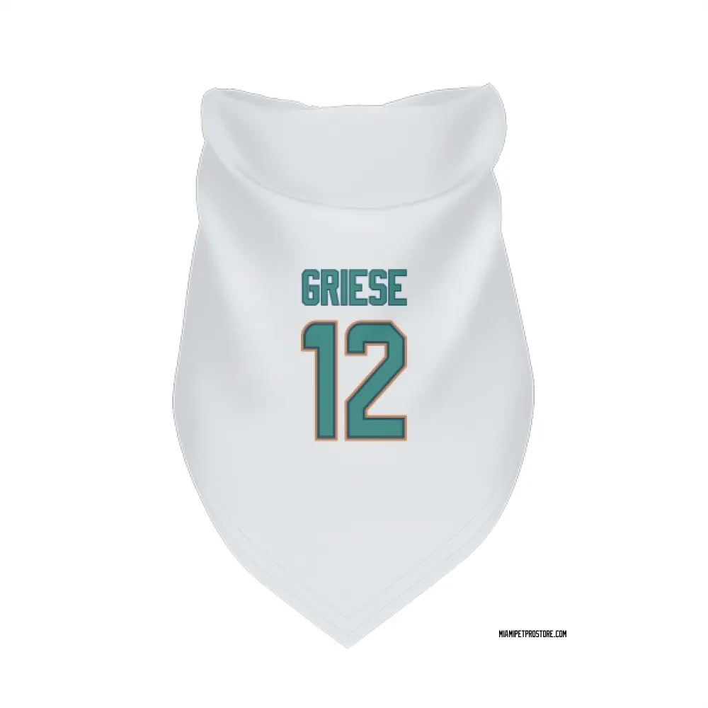 Miami Dolphins Bob Griese White Pet Bandana for Dog & Cat