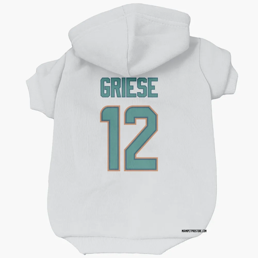Miami Dolphins Bob Griese White Pet Hoodie for Dog & Cat