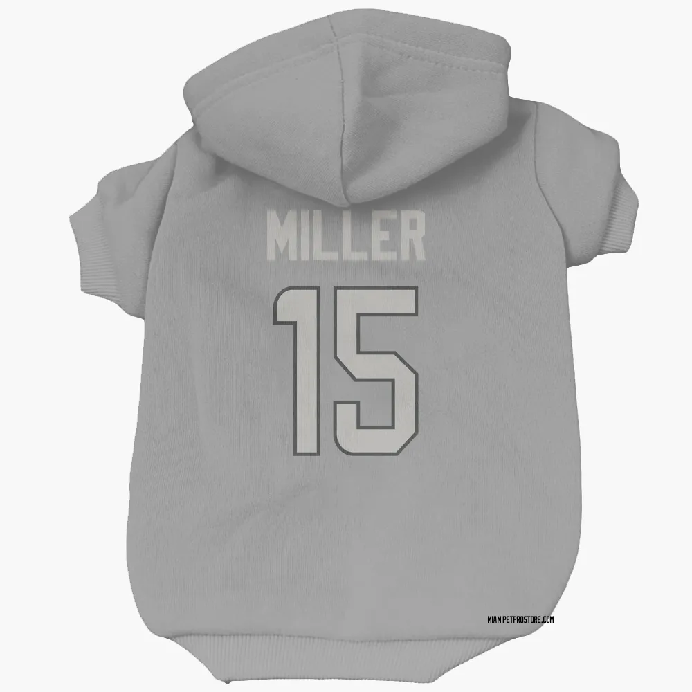 Miami Dolphins Cam Miller Charcoal Pet Hoodie for Dog & Cat