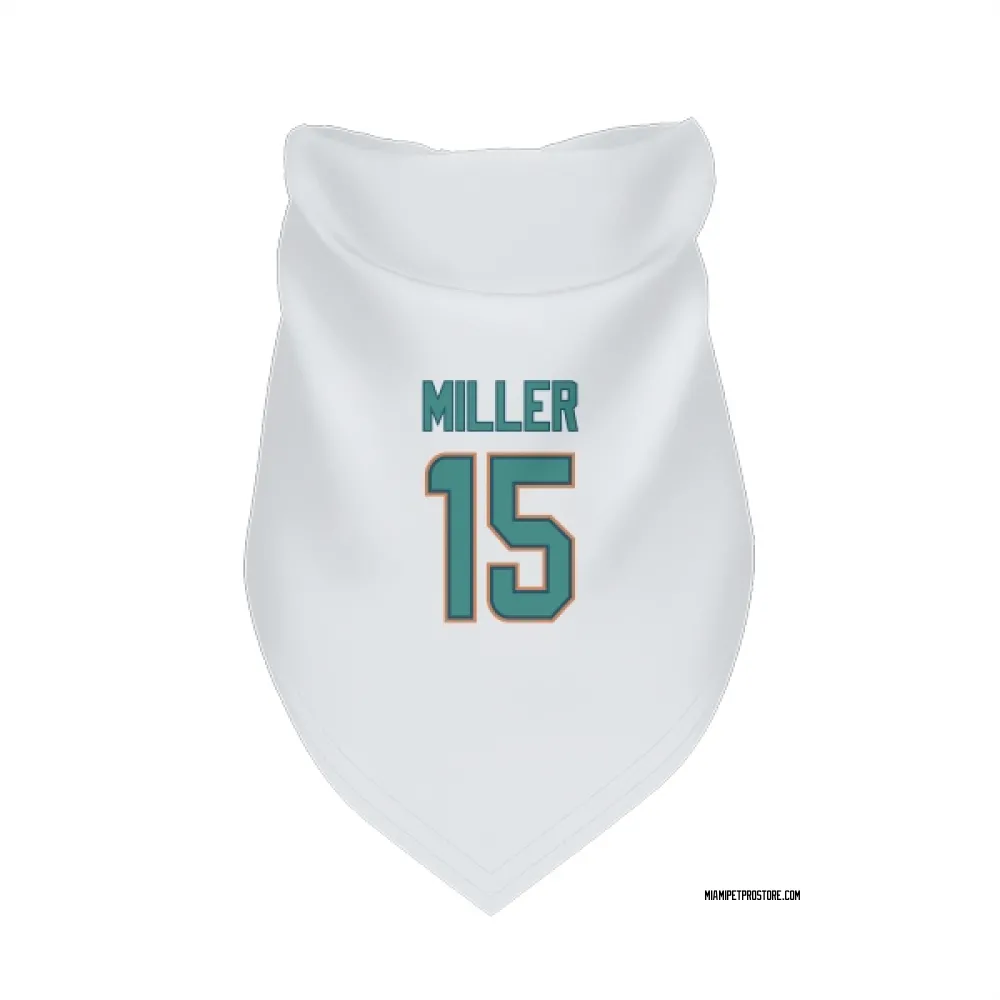 Miami Dolphins Cam Miller White Pet Bandana for Dog & Cat