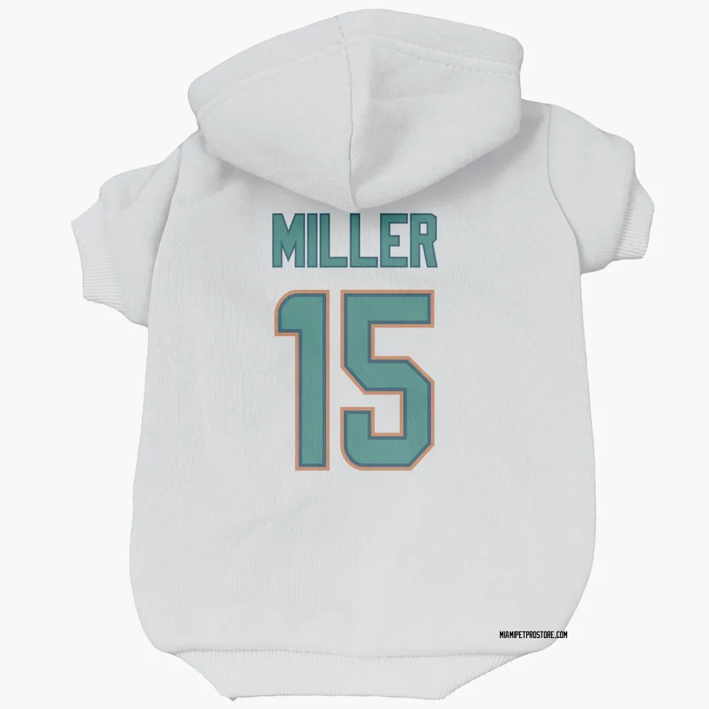 Miami Dolphins Cam Miller White Pet Hoodie for Dog & Cat