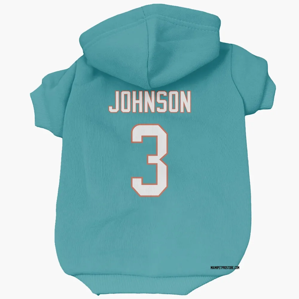 Miami Dolphins Chris Johnson Aqua Pet Hoodie for Dog & Cat