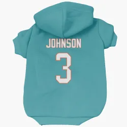Miami Dolphins Chris Johnson Aqua Pet Hoodie for Dog & Cat