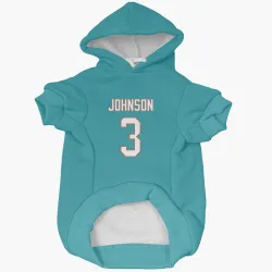 Miami Dolphins Chris Johnson Aqua Pet Hoodie for Dog & Cat