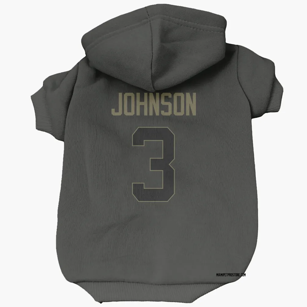 Miami Dolphins Chris Johnson Black Service Pet Hoodie for Dog & Cat