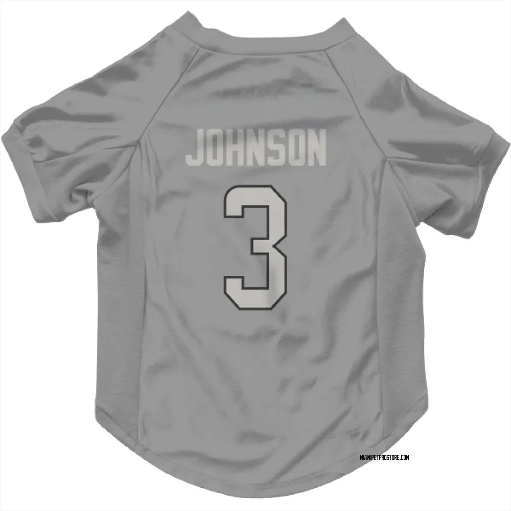 Miami Dolphins Chris Johnson Charcoal Pet Jersey for Dog & Cat