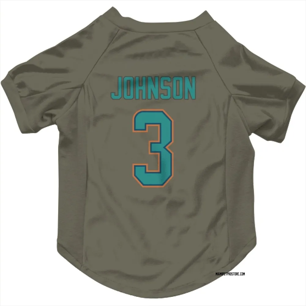 Miami Dolphins Chris Johnson Olive Pet Jersey for Dog & Cat