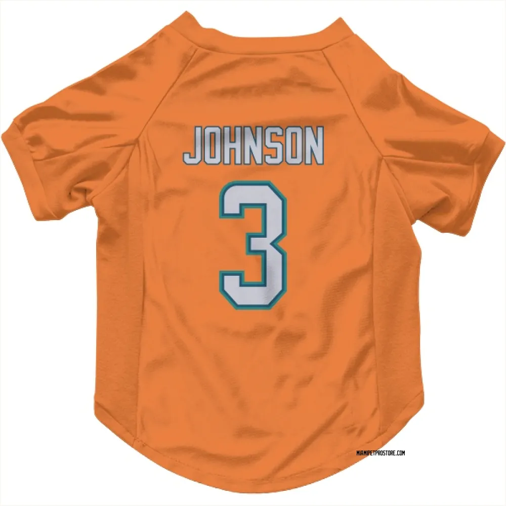Miami Dolphins Chris Johnson Orange Pet Jersey for Dog & Cat