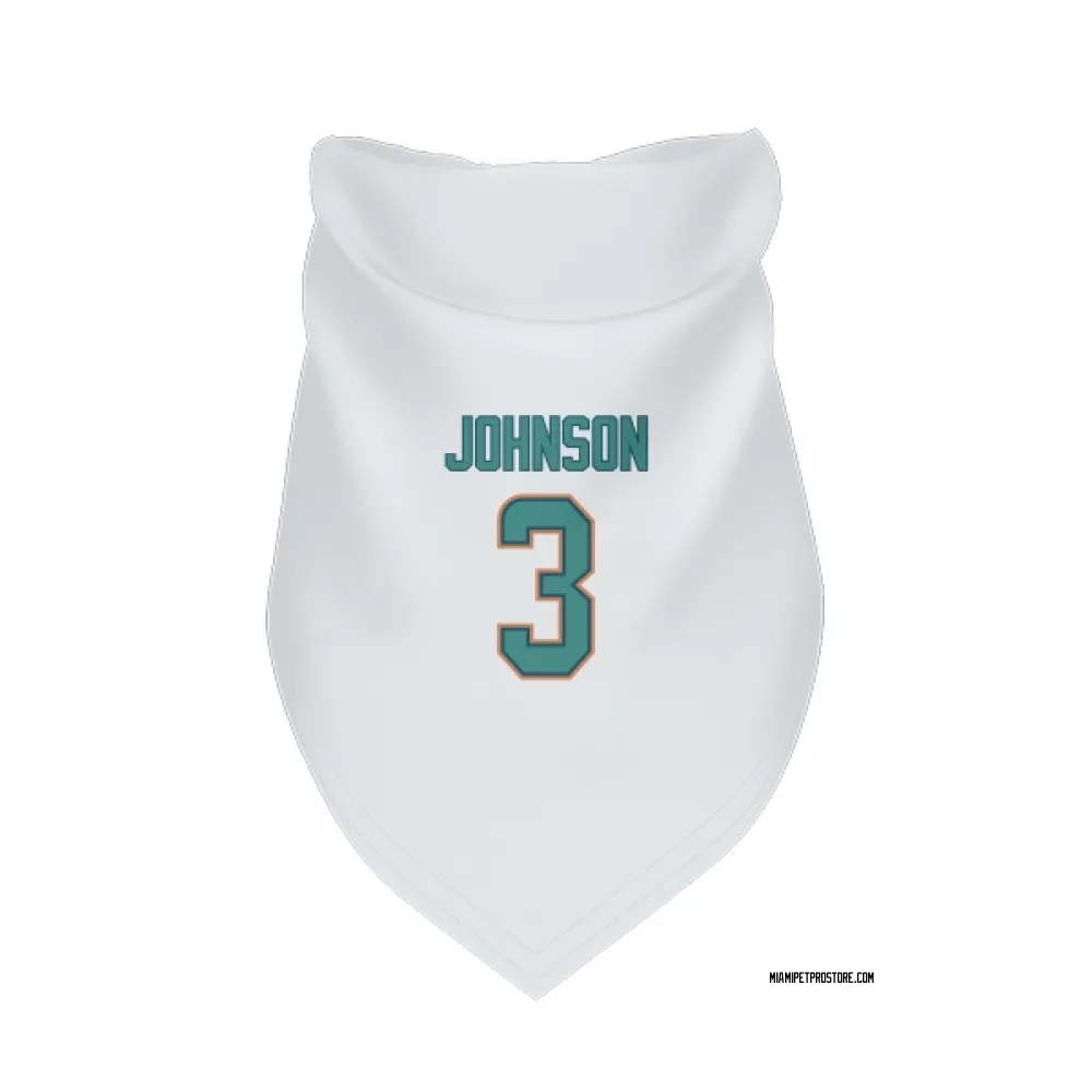 Miami Dolphins Chris Johnson White Pet Bandana for Dog & Cat