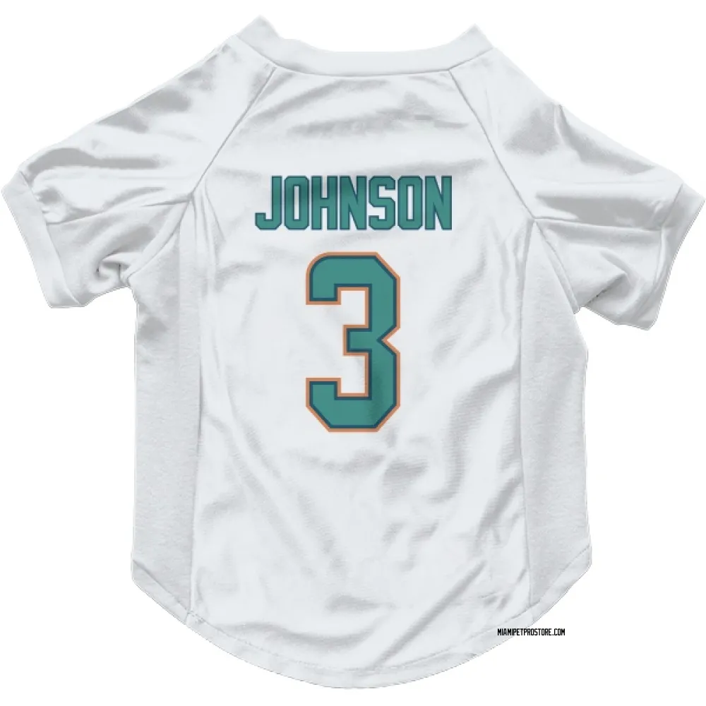 Miami Dolphins Chris Johnson White Pet Jersey for Dog & Cat