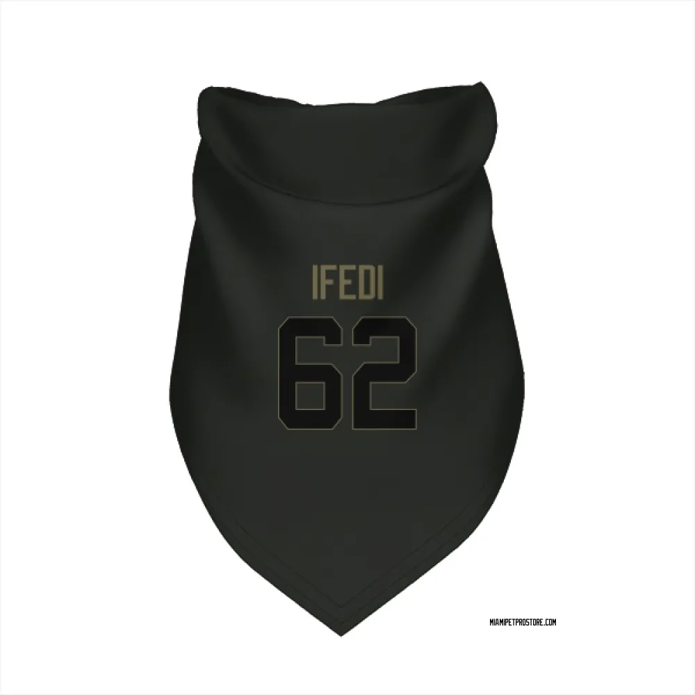Miami Dolphins Germain Ifedi Black Service Pet Bandana for Dog & Cat