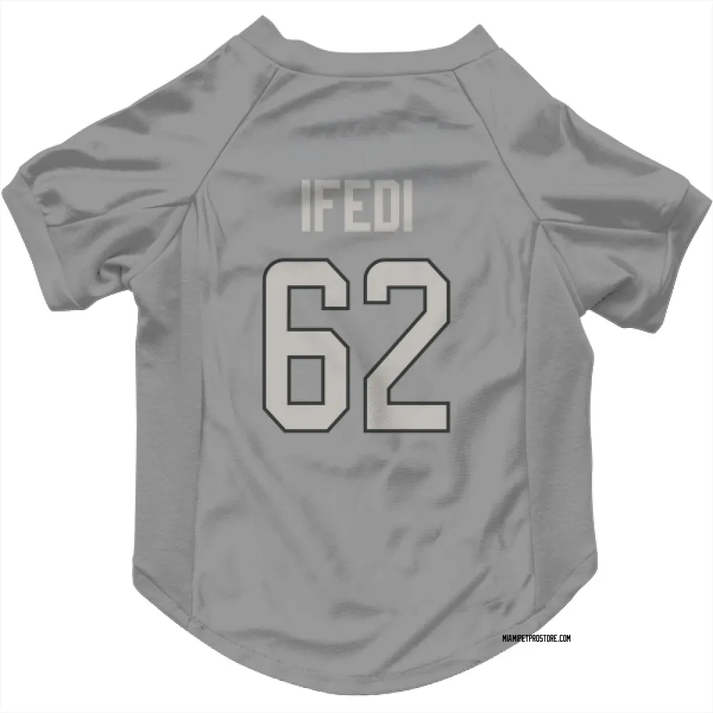 Miami Dolphins Germain Ifedi Charcoal Pet Jersey for Dog & Cat