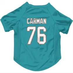 Miami Dolphins Jackson Carman Aqua Pet Jersey for Dog & Cat