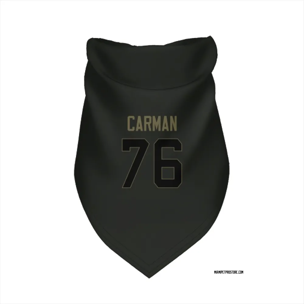 Miami Dolphins Jackson Carman Black Service Pet Bandana for Dog & Cat