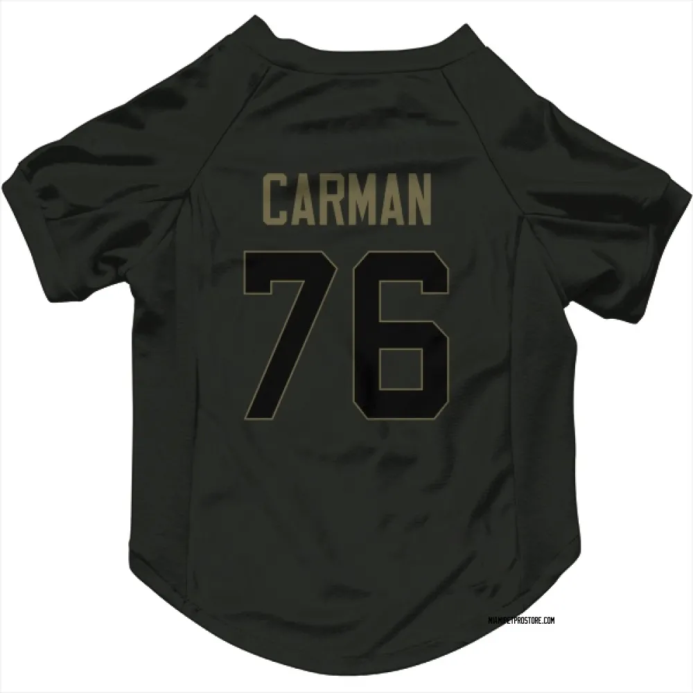 Miami Dolphins Jackson Carman Black Service Pet Jersey for Dog & Cat