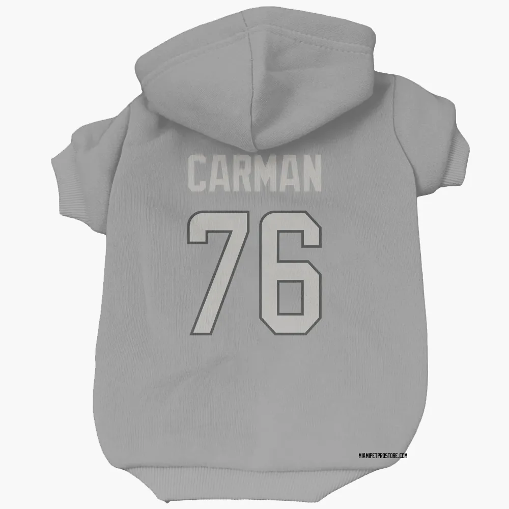 Miami Dolphins Jackson Carman Charcoal Pet Hoodie for Dog & Cat