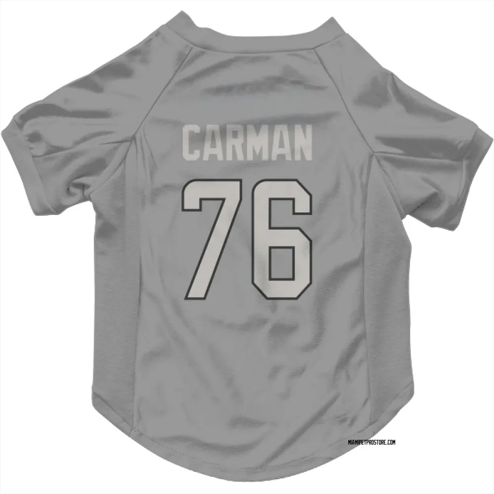 Miami Dolphins Jackson Carman Charcoal Pet Jersey for Dog & Cat