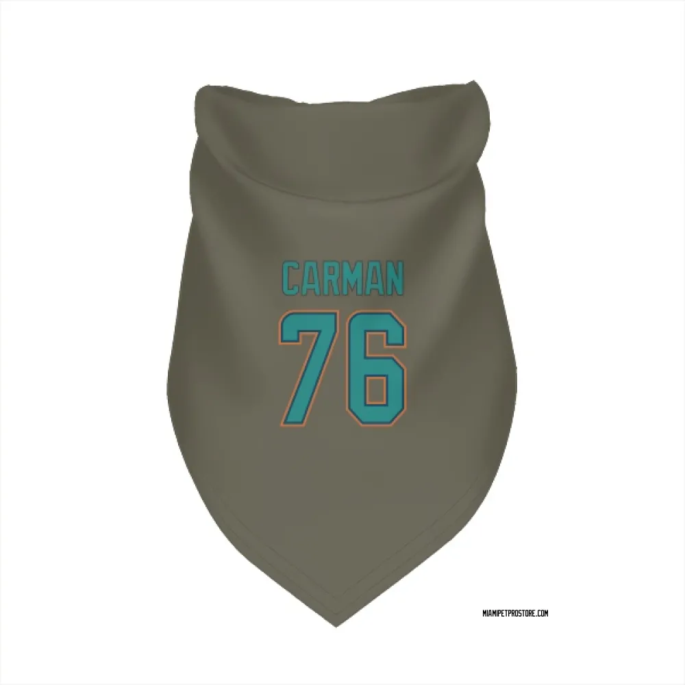 Miami Dolphins Jackson Carman Olive Pet Bandana for Dog & Cat