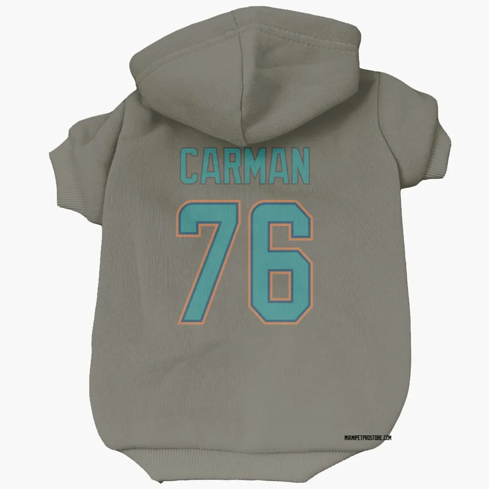 Miami Dolphins Jackson Carman Olive Pet Hoodie for Dog & Cat