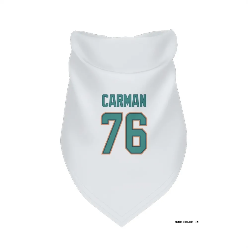 Miami Dolphins Jackson Carman White Pet Bandana for Dog & Cat