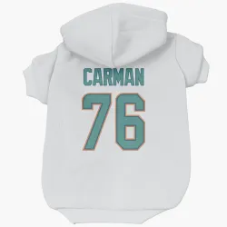 Miami Dolphins Jackson Carman White Pet Hoodie for Dog & Cat