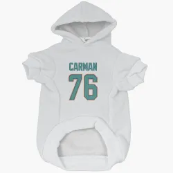 Miami Dolphins Jackson Carman White Pet Hoodie for Dog & Cat