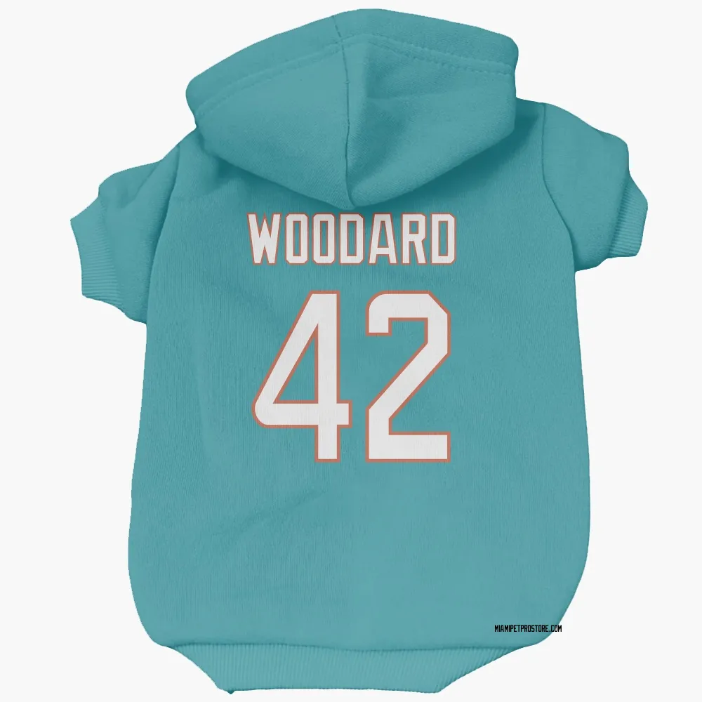 Miami Dolphins Jackson Woodard Aqua Pet Hoodie for Dog & Cat