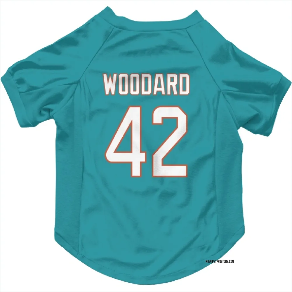 Miami Dolphins Jackson Woodard Aqua Pet Jersey for Dog & Cat