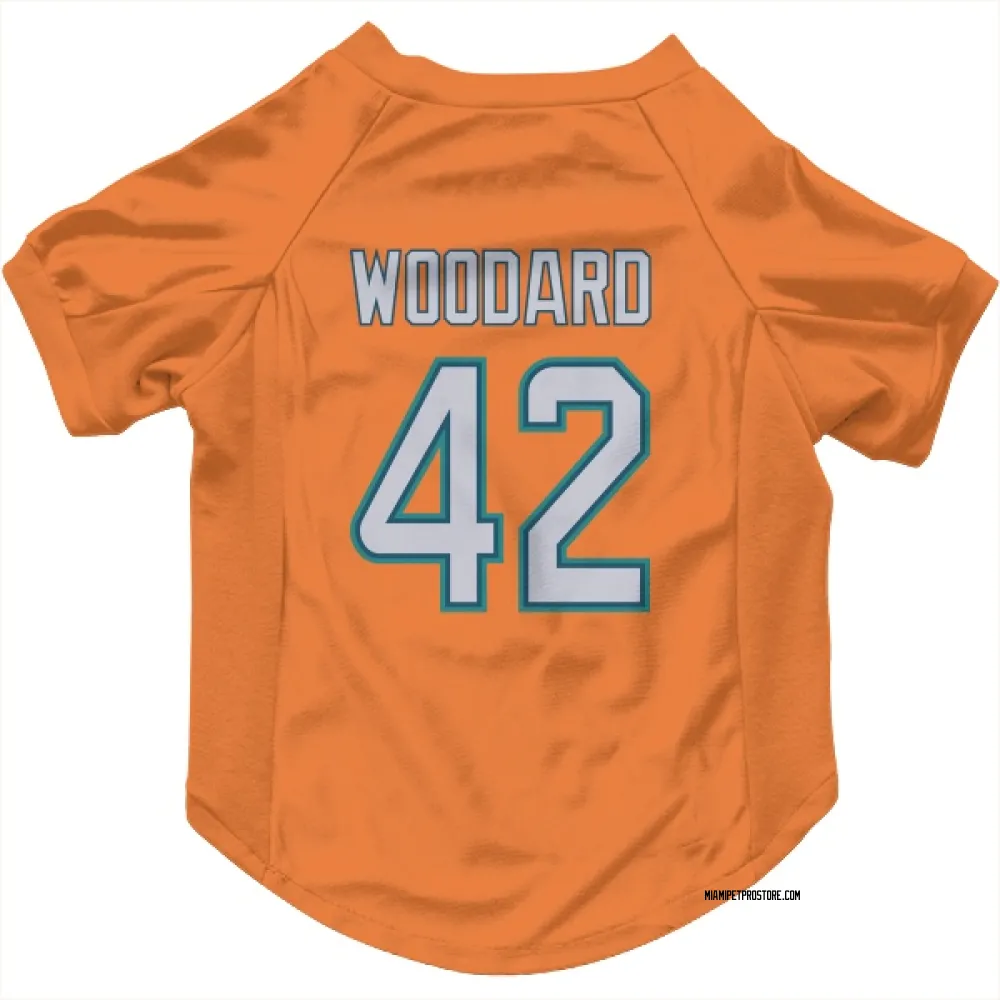 Miami Dolphins Jackson Woodard Orange Pet Jersey for Dog & Cat