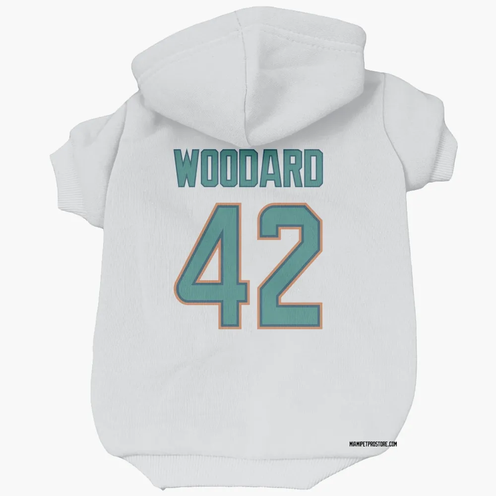 Miami Dolphins Jackson Woodard White Pet Hoodie for Dog & Cat