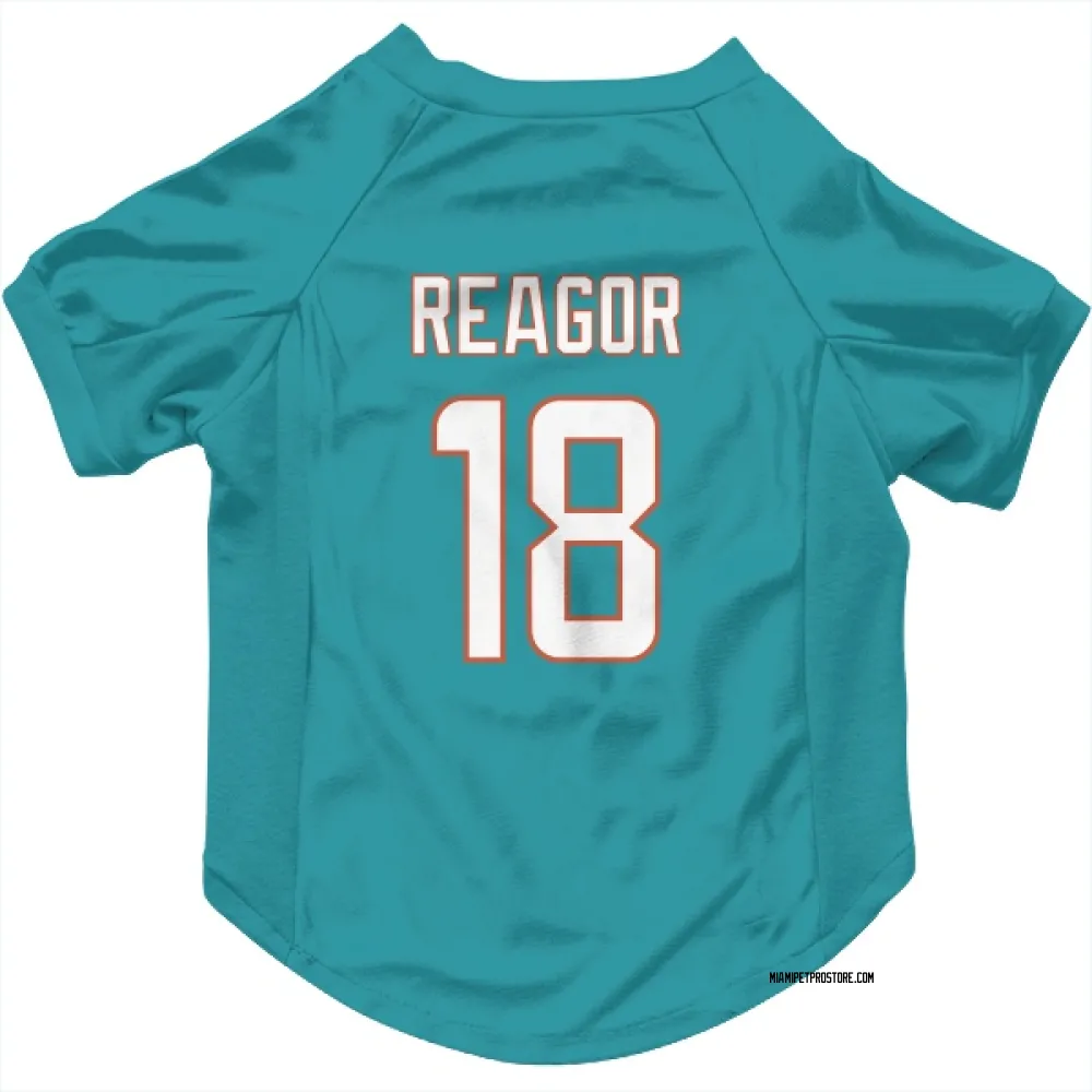 Miami Dolphins Jalen Reagor Aqua Pet Jersey for Dog & Cat