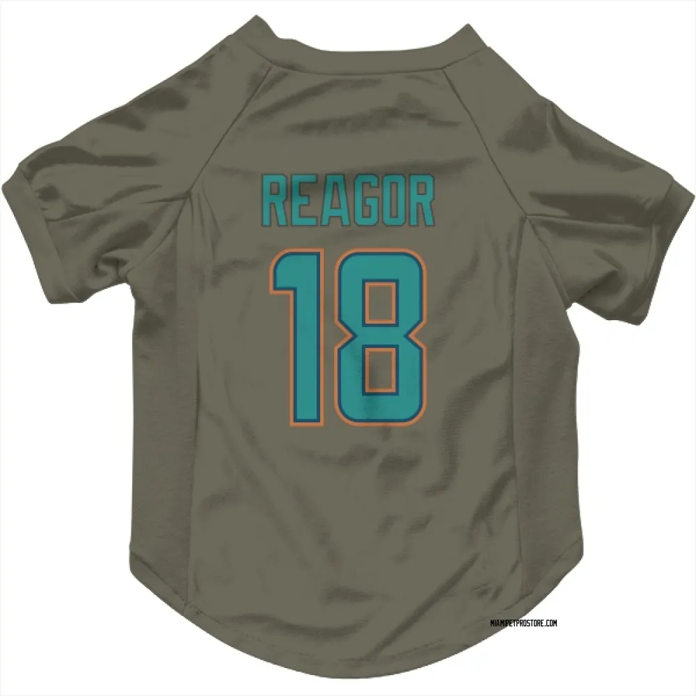Miami Dolphins Jalen Reagor Olive Pet Jersey for Dog & Cat
