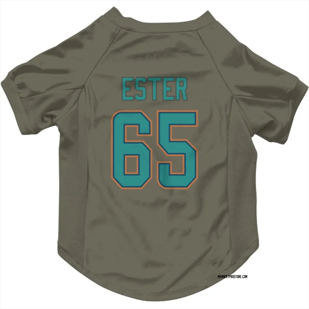 Miami Dolphins James Ester Olive Pet Jersey for Dog & Cat
