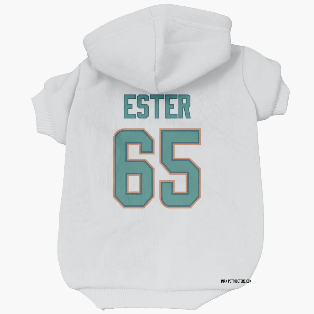 Miami Dolphins James Ester White Pet Hoodie for Dog & Cat