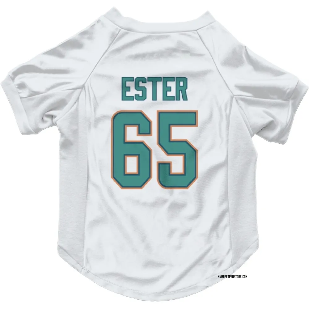 Miami Dolphins James Ester White Pet Jersey for Dog & Cat