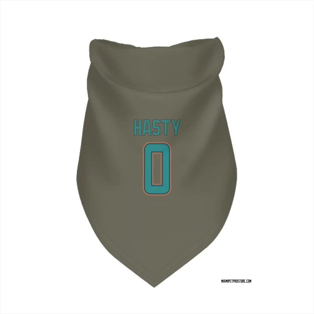 Miami Dolphins JaMycal Hasty Olive Pet Bandana for Dog & Cat