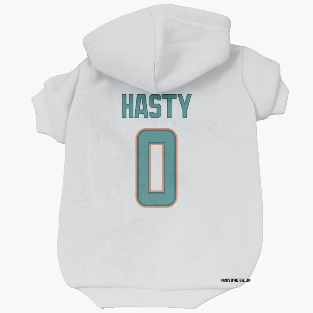 Miami Dolphins JaMycal Hasty White Pet Hoodie for Dog & Cat