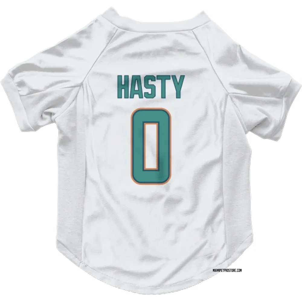 Miami Dolphins JaMycal Hasty White Pet Jersey for Dog & Cat