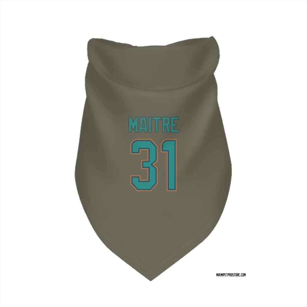 Miami Dolphins Jason Maitre Olive Pet Bandana for Dog & Cat