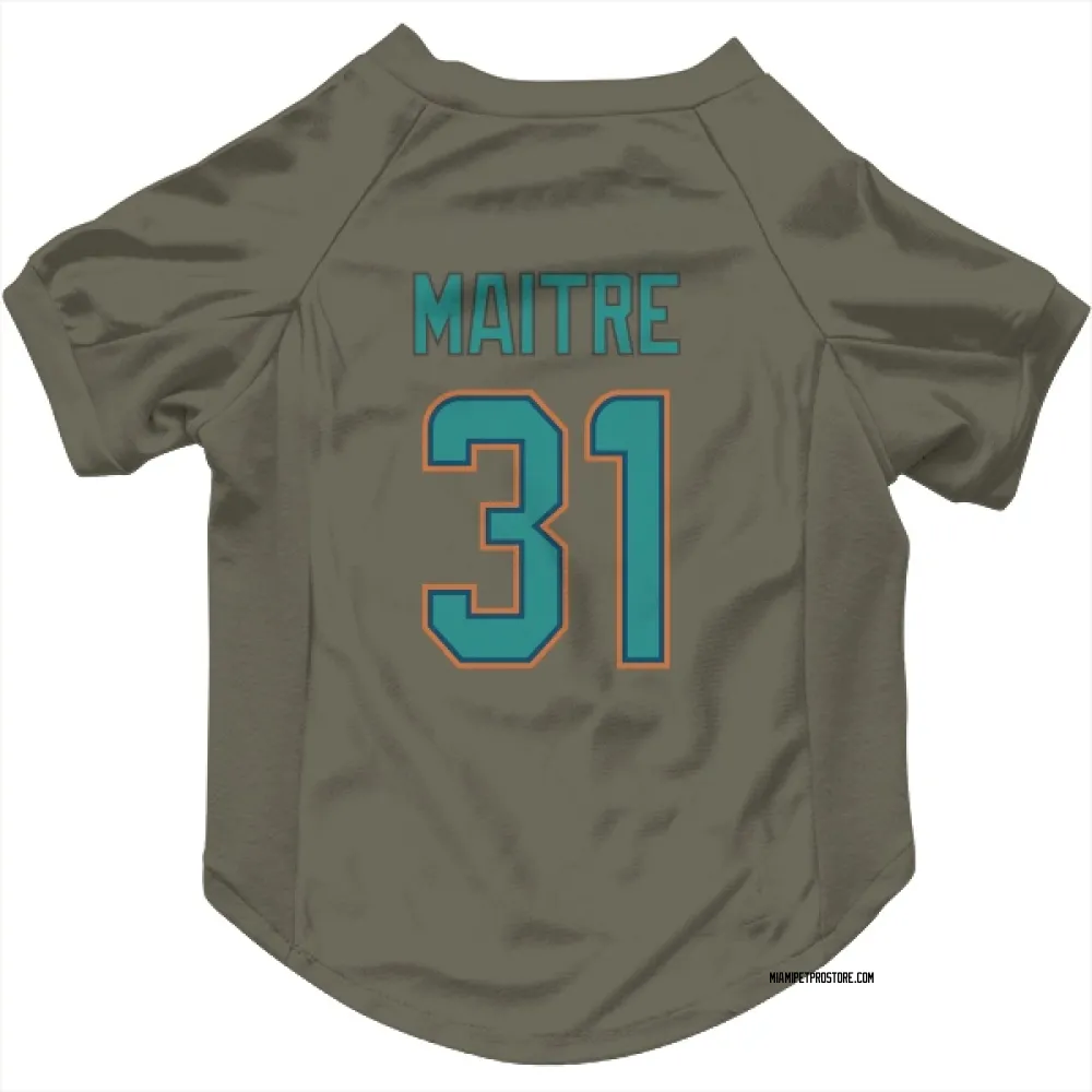 Miami Dolphins Jason Maitre Olive Pet Jersey for Dog & Cat
