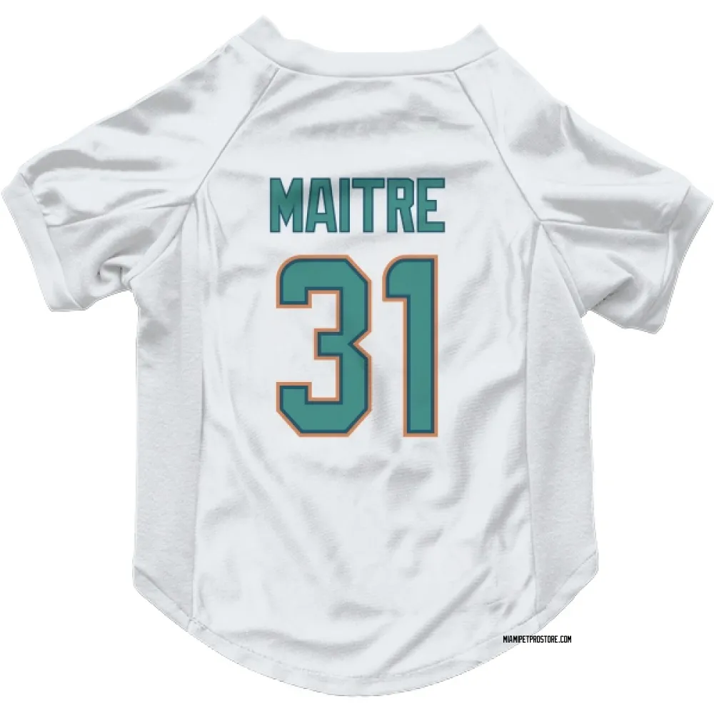 Miami Dolphins Jason Maitre White Pet Jersey for Dog & Cat