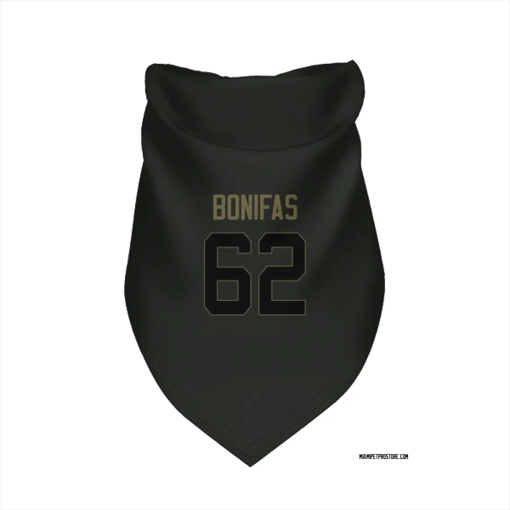 Miami Dolphins Jim Bonifas Black Service Pet Bandana for Dog & Cat