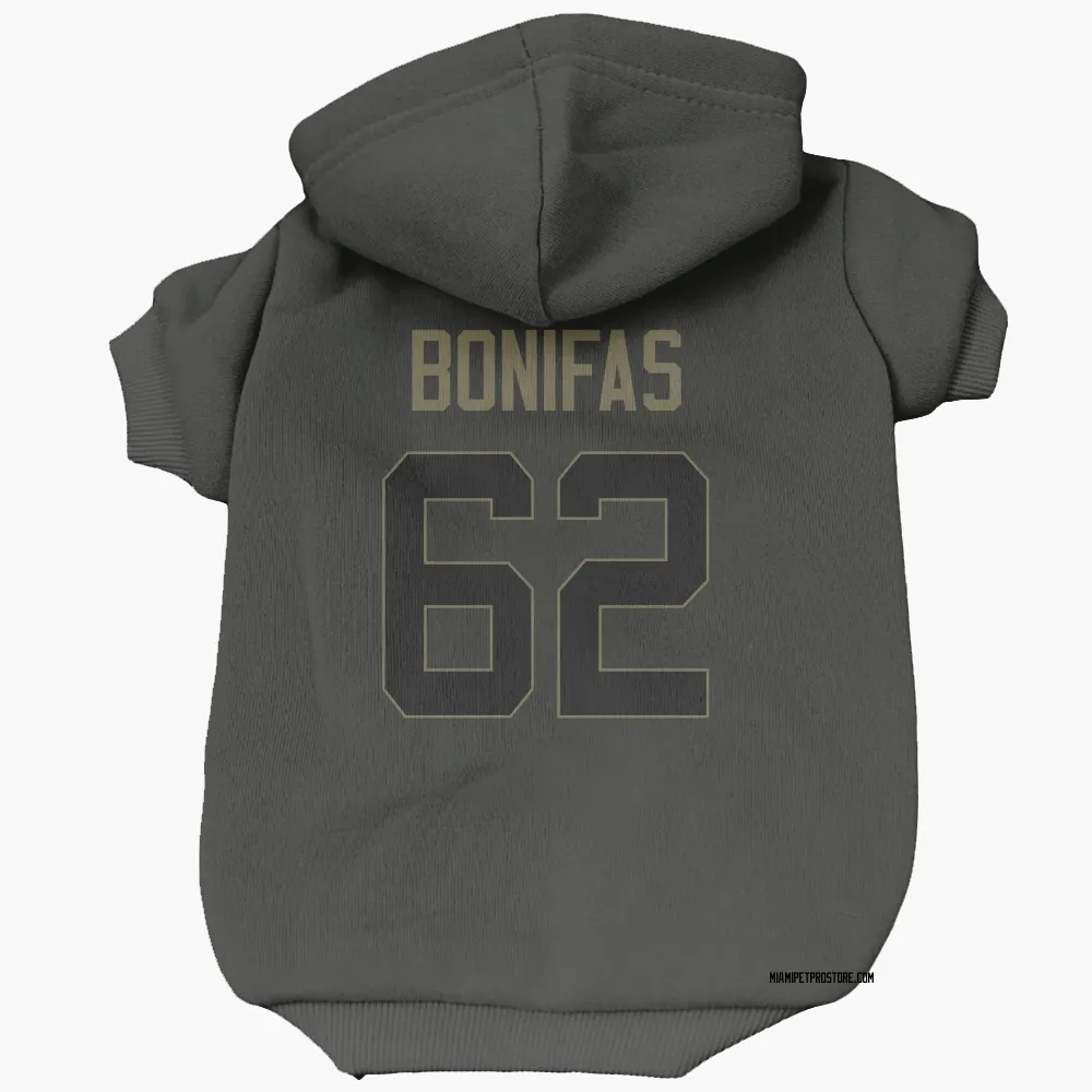 Miami Dolphins Jim Bonifas Black Service Pet Hoodie for Dog & Cat