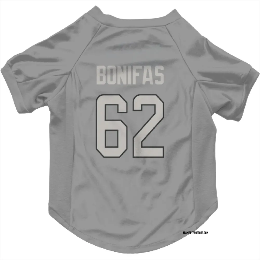 Miami Dolphins Jim Bonifas Charcoal Pet Jersey for Dog & Cat