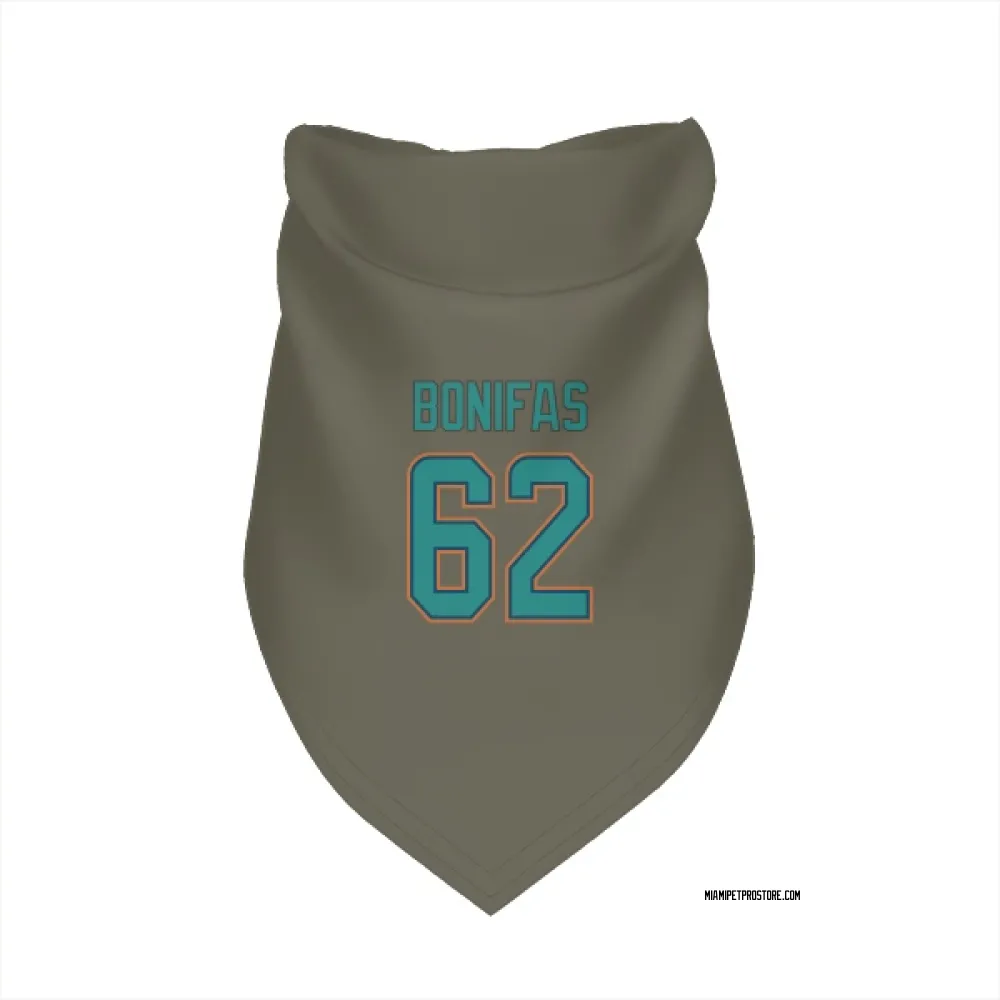 Miami Dolphins Jim Bonifas Olive Pet Bandana for Dog & Cat