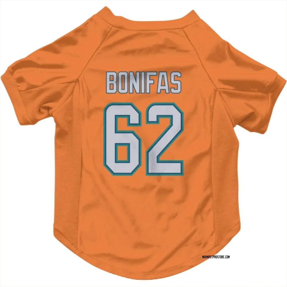 Miami Dolphins Jim Bonifas Orange Pet Jersey for Dog & Cat