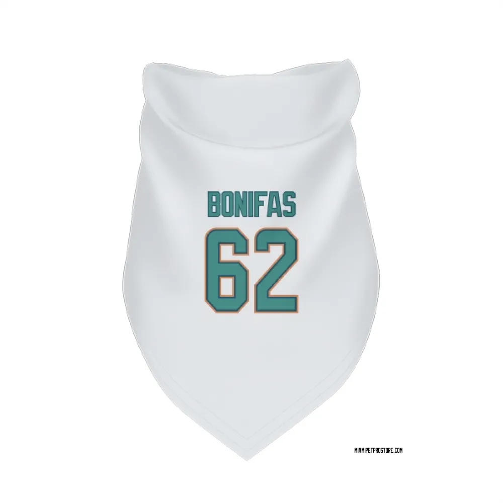 Miami Dolphins Jim Bonifas White Pet Bandana for Dog & Cat